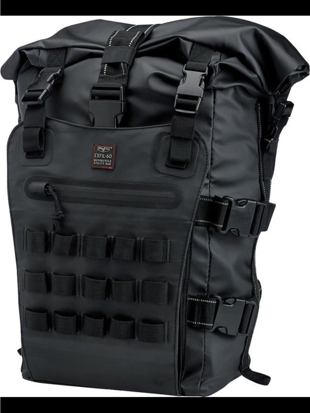 Waterproof Biltwell Black Roll-Top Tactical Sissy Bar Bag/ Duffel bag Motorcycle